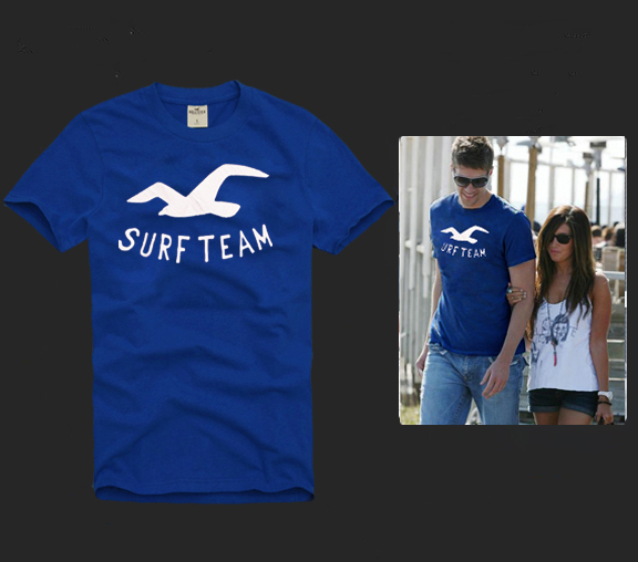 Hollister Hombres De Cuello Redondo Con Gente Fotos Corto Remera HCO4324